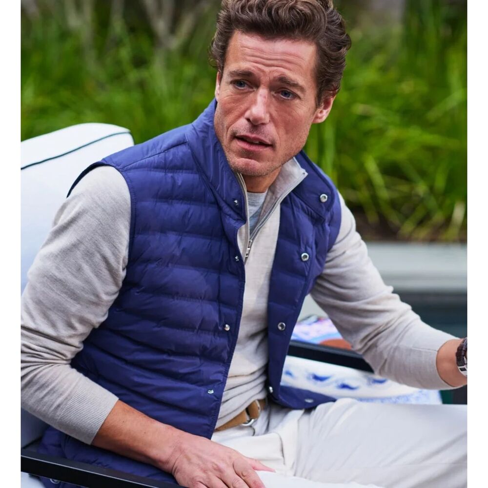PETER MILLAR Jacket Mens XL Blue Zip Up Crown Crafted REGENT Vest $285